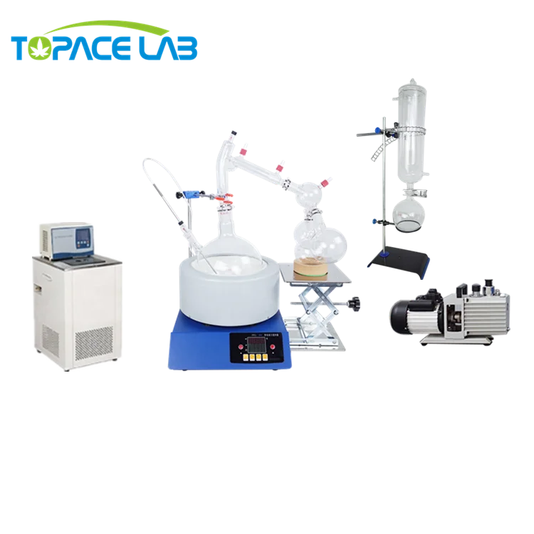 Ready to Ship 5L Lab Short Path Glass Distillation Kit Electric Chiller Vacuum Pump Core Motor Components New Condition Home Use