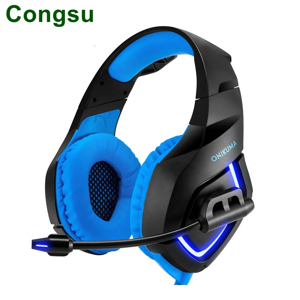 onikuma k1 stereo bass surround gaming headset for ps4 new xbox one pc with mic