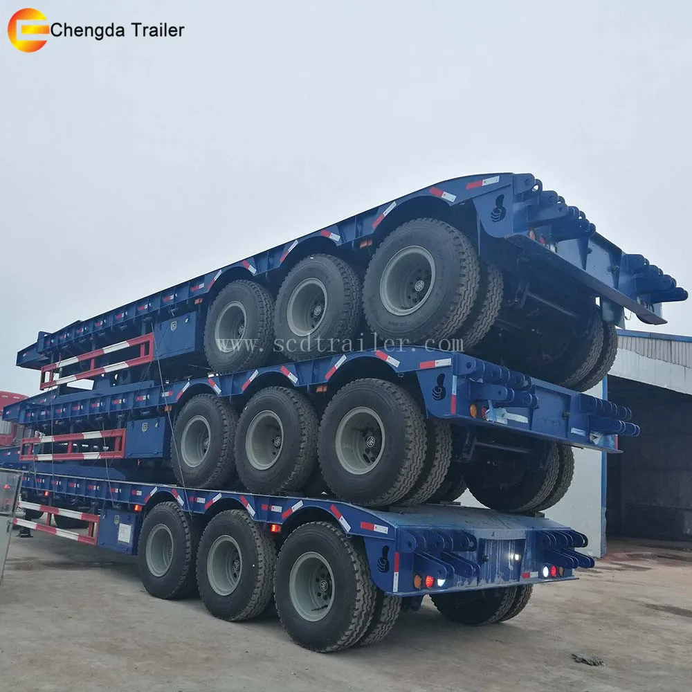 Usado cimc nova marca 13m 3 eixos caminhão rebaixado 60 toneladas novo  semi-reboque de cama baixa carregadeira semi-reboque de transporte de  caminhão baixo em Xangai, Xangai, China
