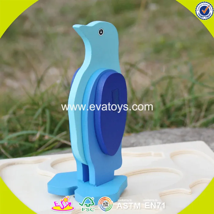 2018 Новый дизайн детские деревянные животных Пазлы diy Пингвин головоломки смешные дети