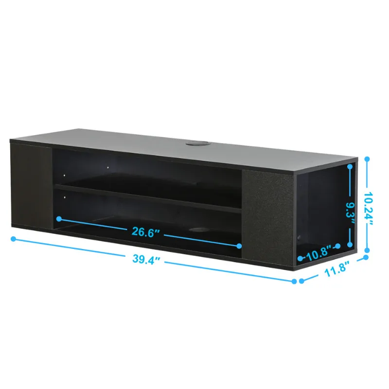 Latest Design LED TV Wall Cabinet TV Floating Wall Mountable Unit Wooden Wall Hanging TV Stand With Bookcase