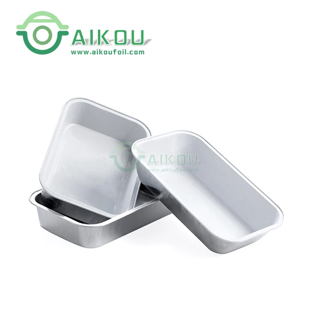 350ml Rectangular Food Grade Inflight Catering Food Serving Airline Aluminum Foil Tray/food Container/meal Tray