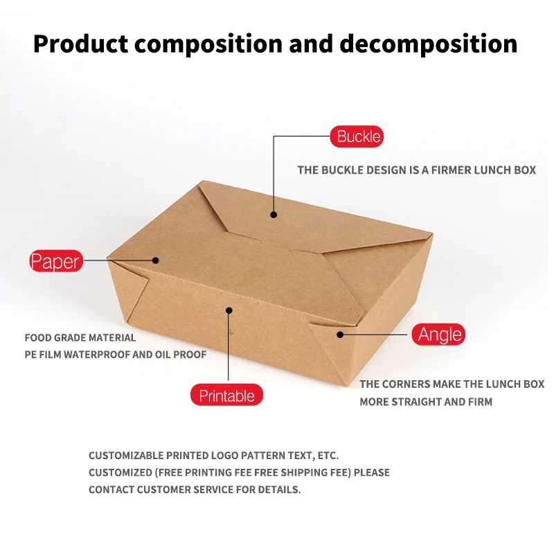 Упаковка с логотипом на заказ из крафт-бумаги или пищевой коробки с белой карточкой, с сертификацией, содержит рисовую лапшу, закуски и т. Д.