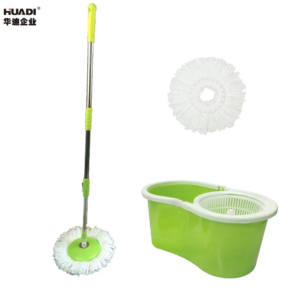 Spin System Mop with Extended Handle 2 Microfiber Mop Heads Easy Rotating Tornado Mop
