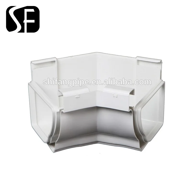 5.2 inch and 7 inch roof rainwater collection system pvc rainwater gutters 135 degree inside corner k style gutter miter