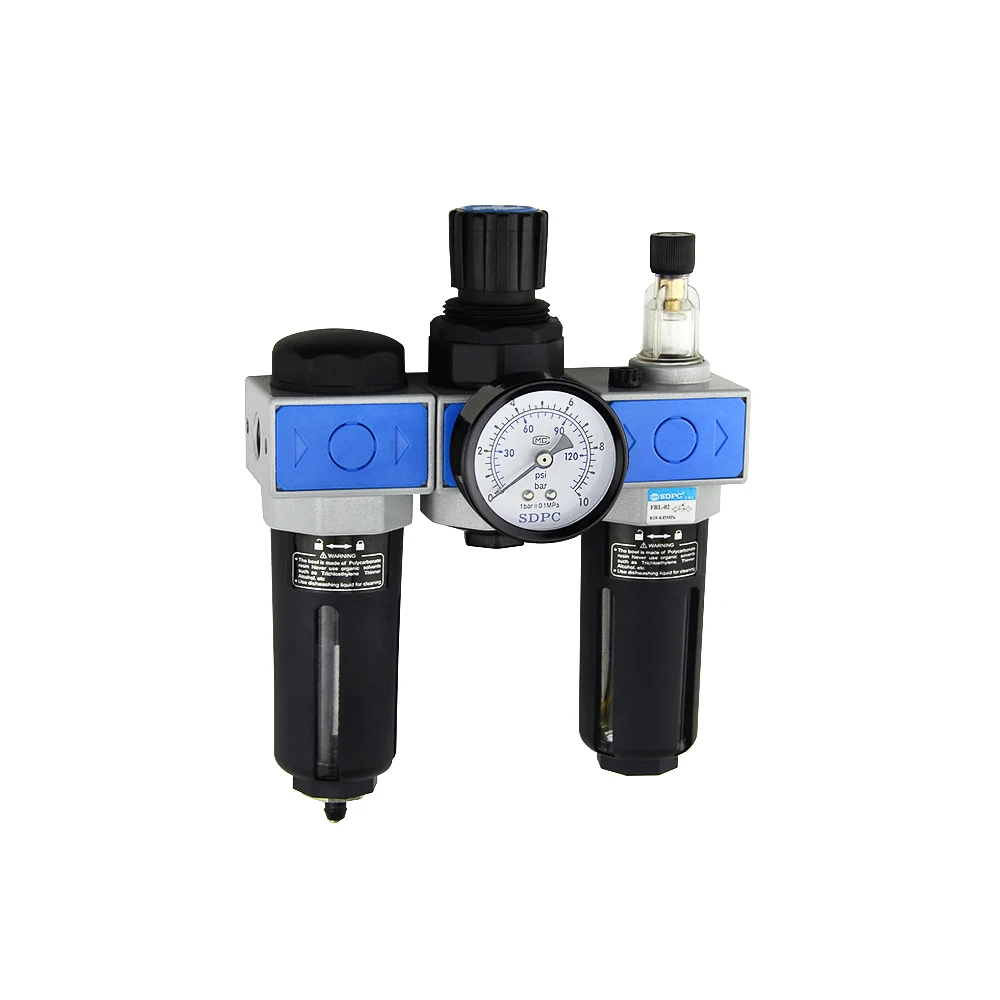 Fevas UFR/L-02 1/4 Filter Regulator+Lubricator,Pneumatic Filter Regulator Lubricator Air Source Treatment