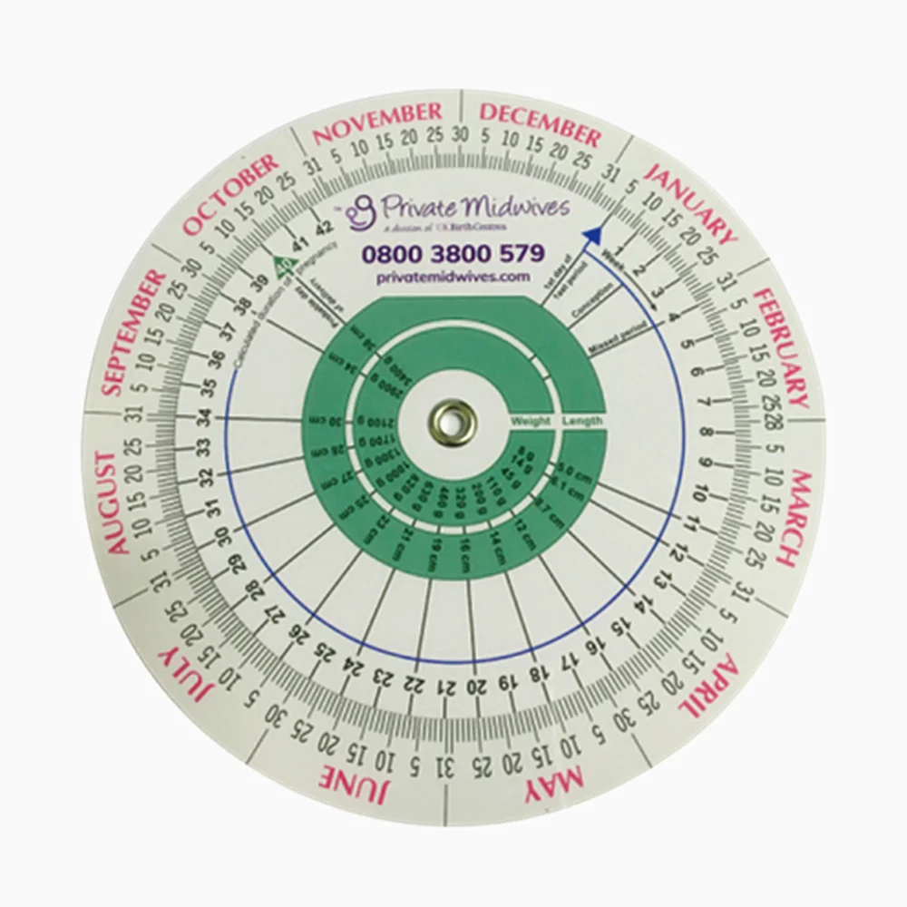 date disc pregnancy turntable gestation chart rotary table graviditas calcu...