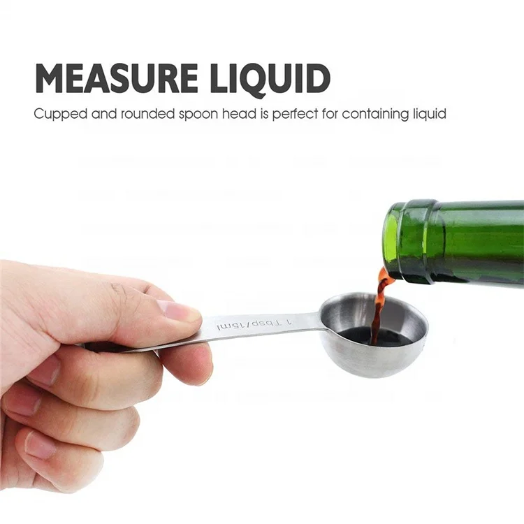 Set 8 Misurini E Tazze In Acciaio Inox - Cucchiai E Tazze Dosatori Con Manico Lungo, Per Spezie, Zucchero, Caffè, Latte