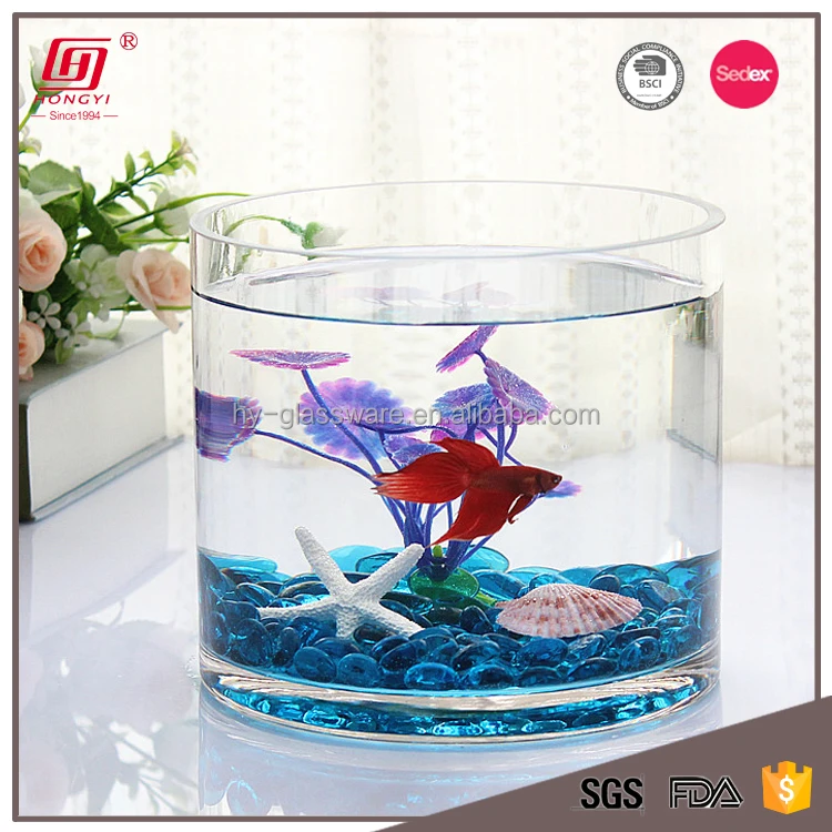 Hongyi Cylinder Small Aquarium Glass Table Fish Tank Buy Cylinder Fish Tank Glass Table Fish Tank Small Fish Tank Product On Alibaba Com