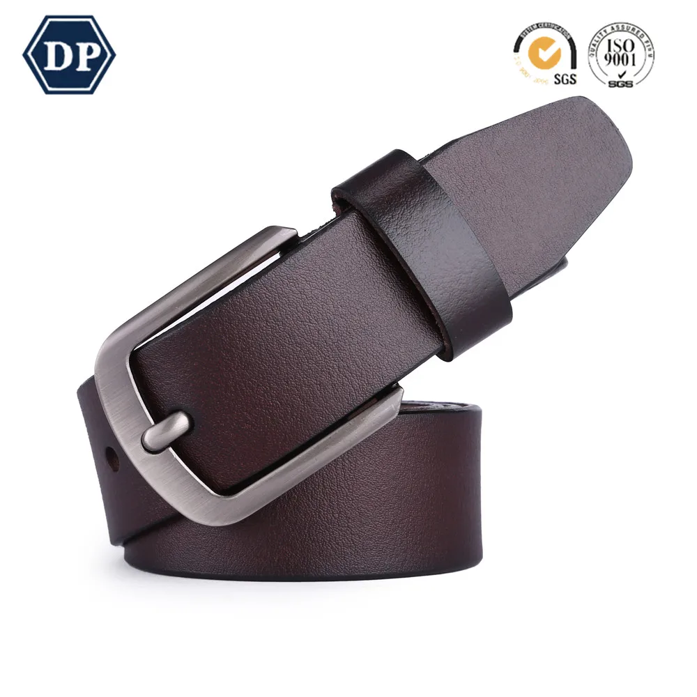 Cow split leather man belt , wholesale genuine leather Auto lock Buckle belt for men