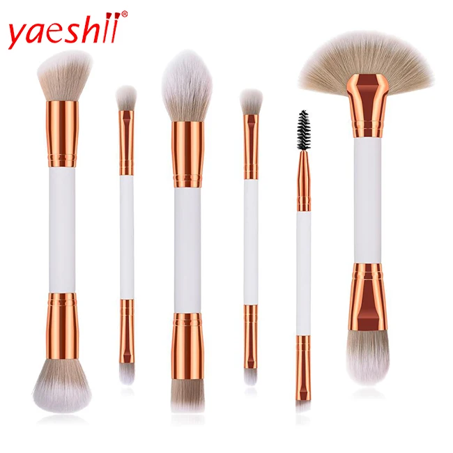 Yaeshii Professional Two Ended Brush Set 6pcs Two Ways Makeup Brushes Kit High-Quality  Cosmetic Bru