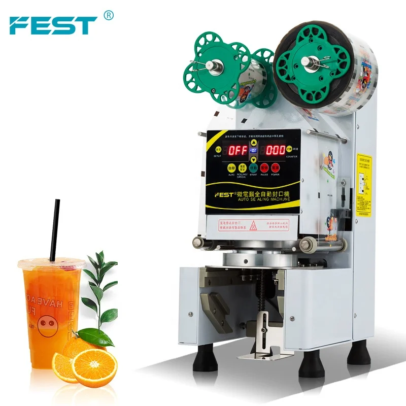 FEST工場卸売バブルティー機器自動ティーカップシール機プラスチック