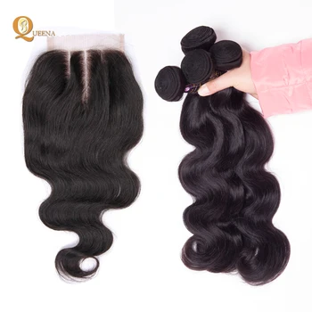 Body Wave Human Hair Bundle with 4x4 Hd Lace Closure Set Extensions Wholesale 10 12a Brazilian Cuticle Aligned Virgin Hair Weave