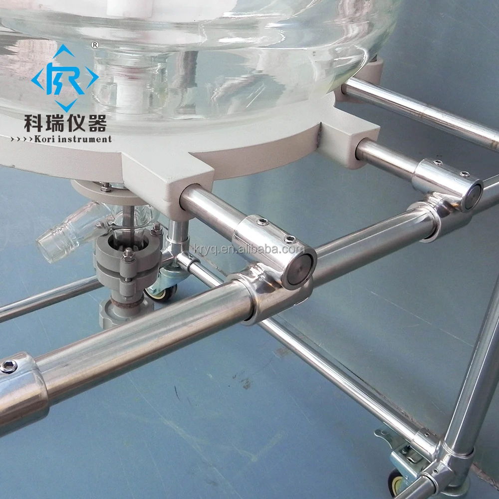 Производители лабораторного оборудования Китай Промышленный биореактор с рамой из нержавеющей стали двухслойный стеклянный реактор