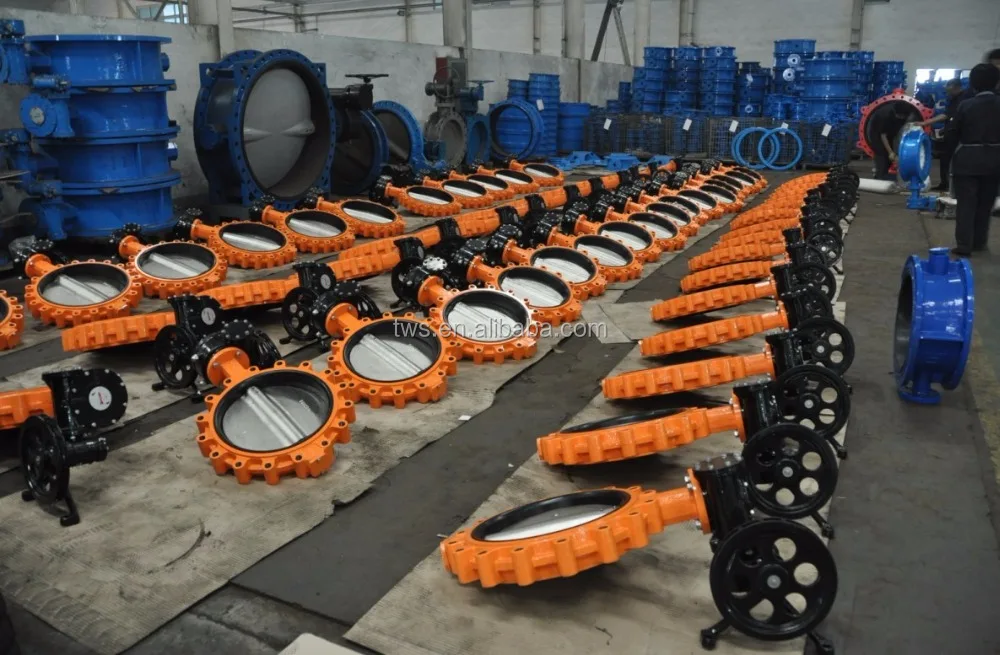 DN400 Lug butterfly Valve Gearbox With Chain Wheel