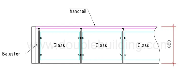 Outdoor Clear Glass Railings with Inox Baluster for Terrace/Balcony supplier