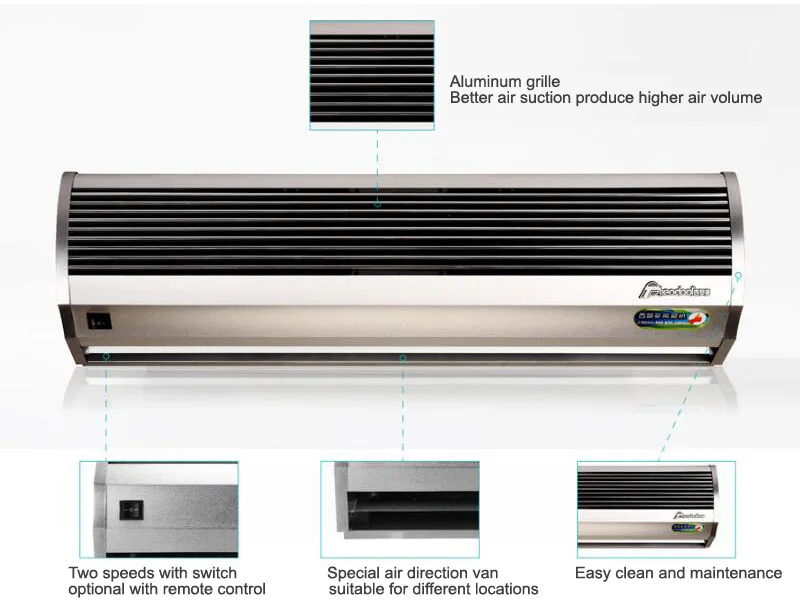 Industrial Air Curtain with PTC Ceramic Heater 220v or 380v 50Hz for Energy Efficient Temperature Control
