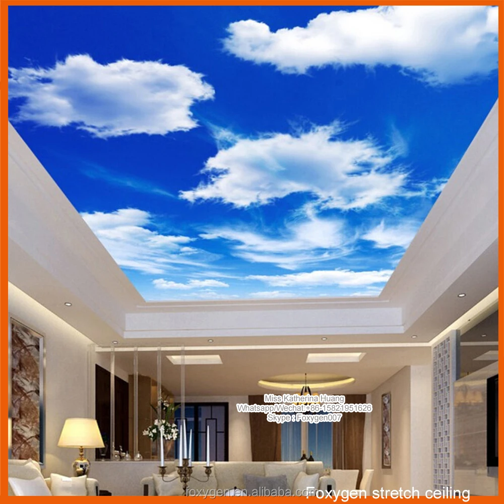 Nature Pop False Pvc Stretch Ceiling Design for Interior Decoration