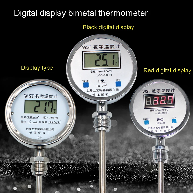 Digital Display Digital Bimetal Thermometer, Water Temperature