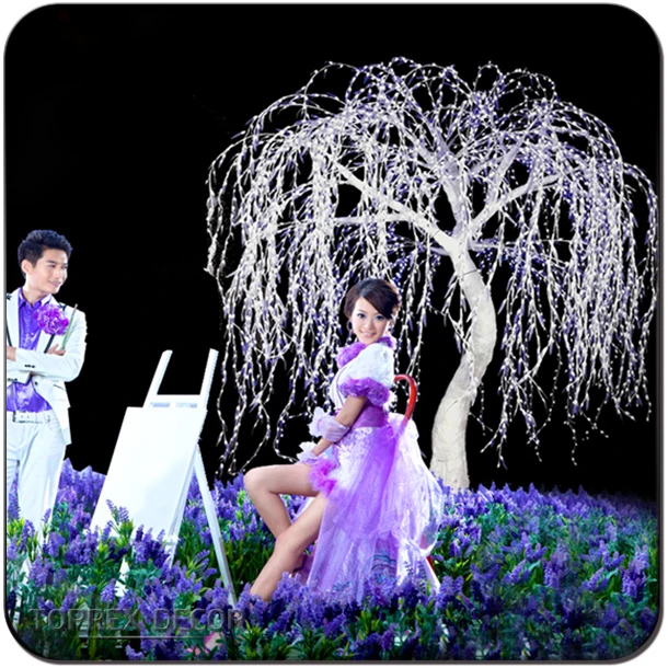 Artificial Lighted Weeping Willow Tree LED Lights Styled String IP65 Rated Emitting Colors Including RGB Blue Warm White