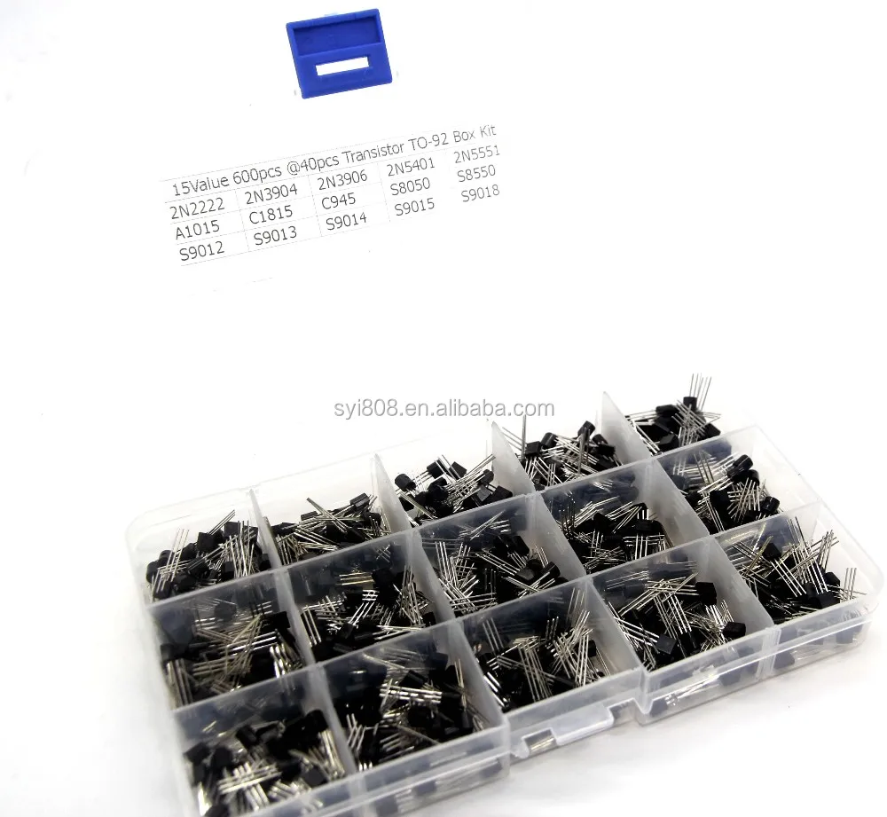Kit Assortito Di 600 Transistor TO-92 (15 Valori) NPN E PNP In Scatola Porta Componenti - Per Hobby Elettronica E Progetti FAI DA TE - 3