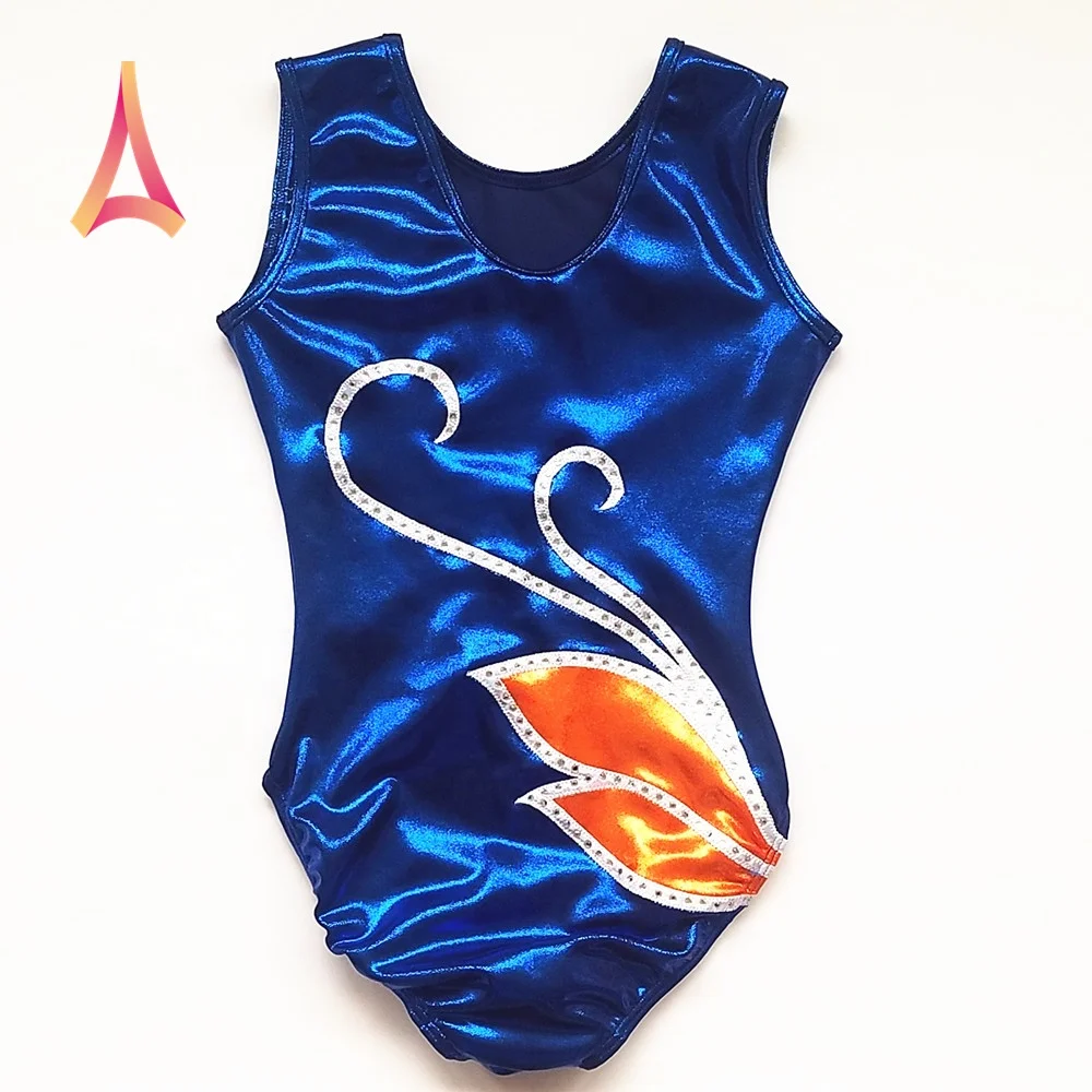 nnteen Deep Royal Color Gymnastics Leotards for Girls - Nnteen
