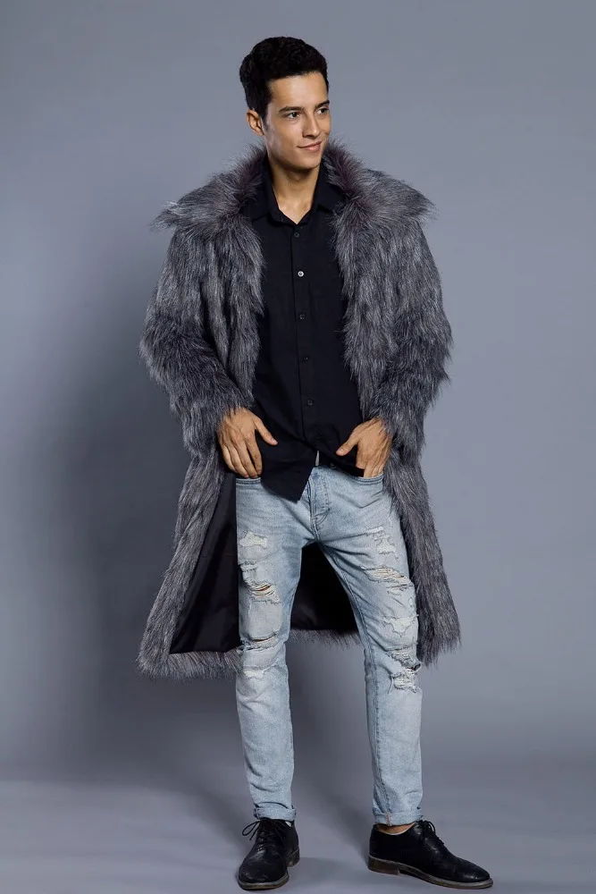 Parka Vente Manteau Fourrure Hommes Manteaux En Fausse