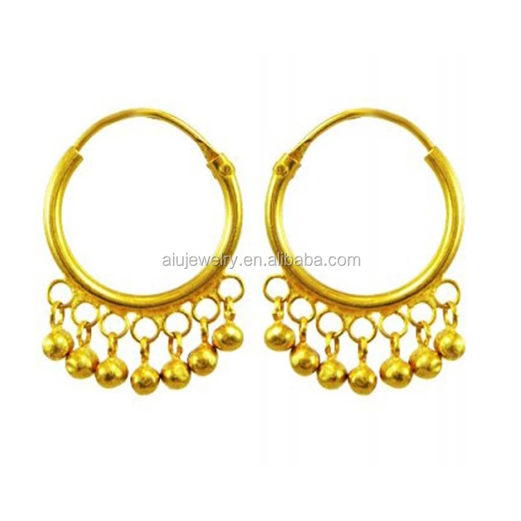 Indian Bali Traditional 22K Gold Plated Small Hoop Earrings Fashion Women  Jhumki  eBay