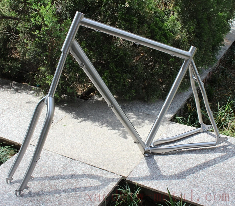 一致したフォークTiロードバイクフレームとフォークXACDを備えたチタン