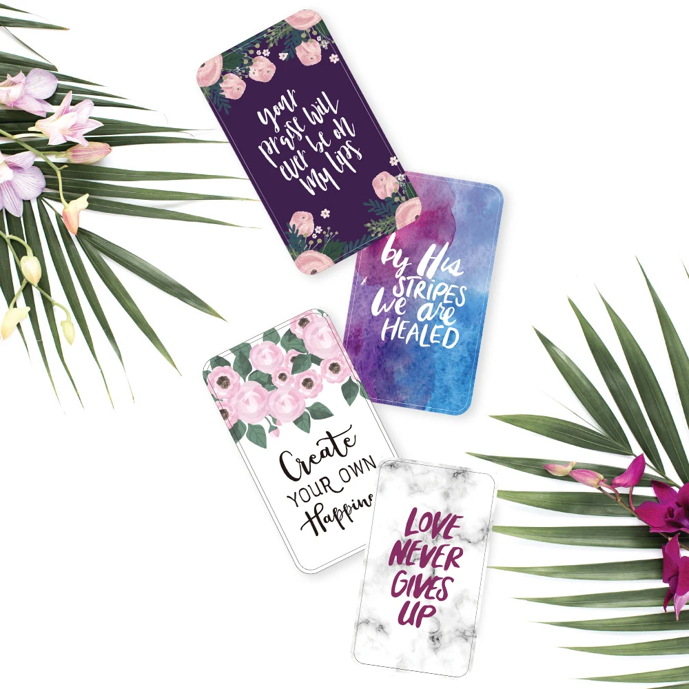 wholesale custom small quote cards flower printing paper