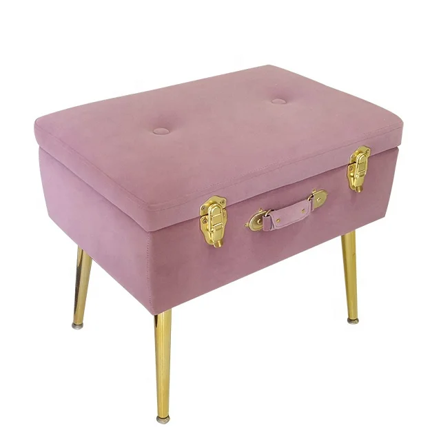 モダンラグジュアリーファブリックフットスツールトランク
