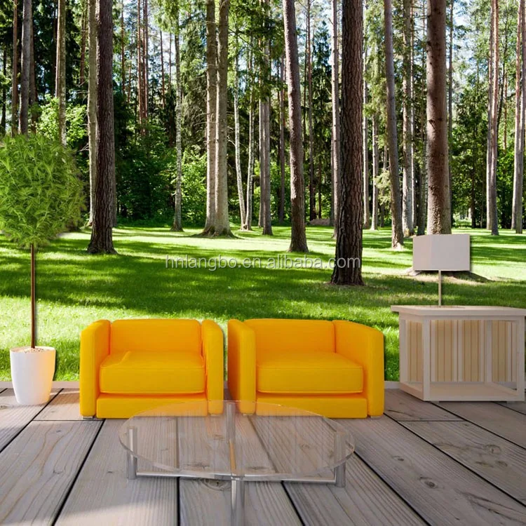 Custom Hd Mural 3d Forest Wallpaper Sofa Background Corridor Entrance  Natural Scenery Wallpaper Mural - Buy Hd Wallpaper,Scenery Wallpaper,Forest  Wallpaper Product on 