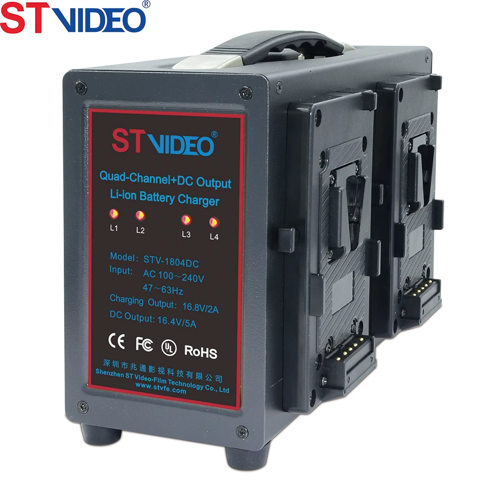 Четырехканальное + DC выходное литий-ионное зарядное устройство, зарядное устройство для аккумулятора с V-образным креплением