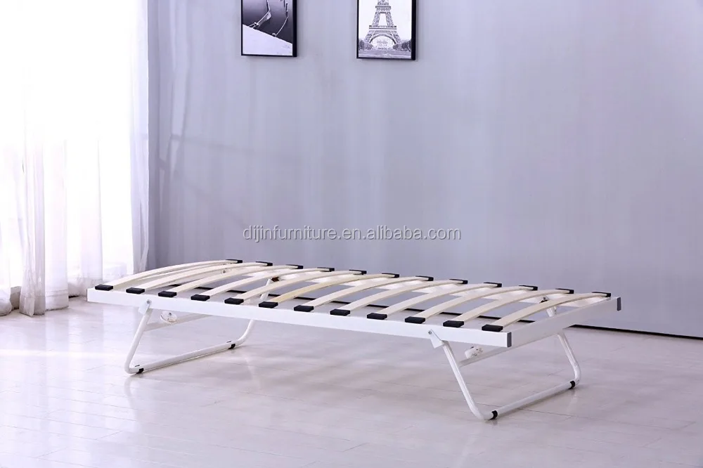 GLOSSY DAYBED WITH UNDER BED TRUNDLE 3 FT SINGLE DAY BED FRAME