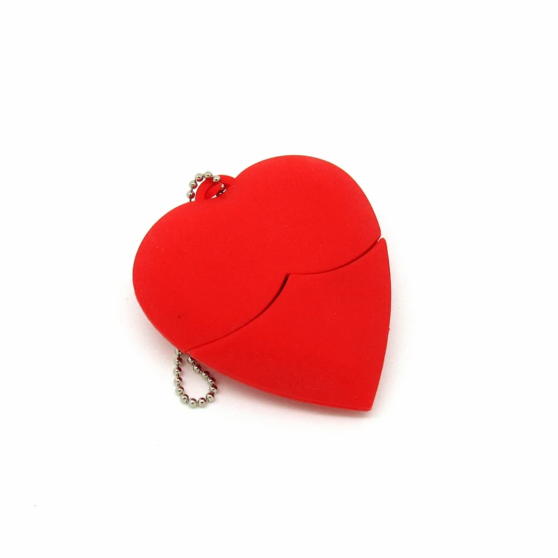 PVC Red Heart Shape Usb Pen Drive, Beautiful Heart Shape Usb, Nice Red Heart Usb Flash Memory