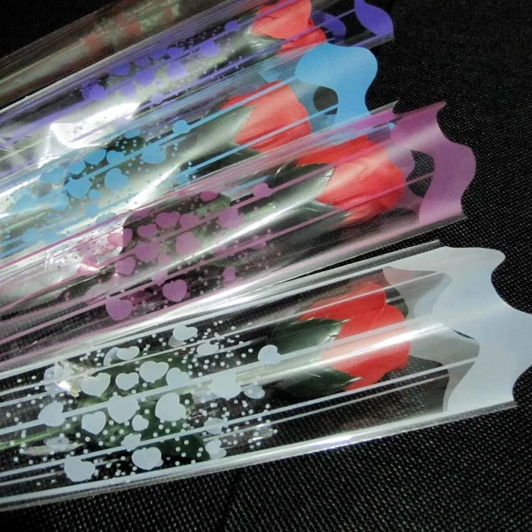 Flower Wrapping Sleeve,Clear Bopp Single Rose Flower Sleeves Bag Buy