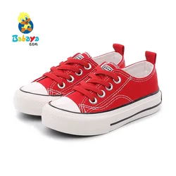C7100 HUANQIU, новая парусиновая Детская Обувь На Шнуровке Для девочек и мальчиков, для школьной прогулки