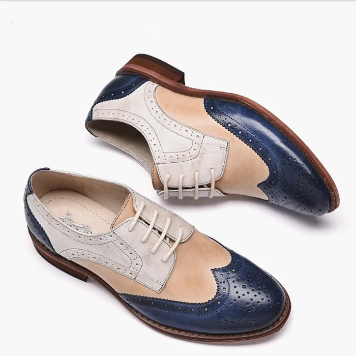 Handmade Customized LOGO Classic Genuine Leather Lace up Formal Dress Oxfords Shoes for Women and Men