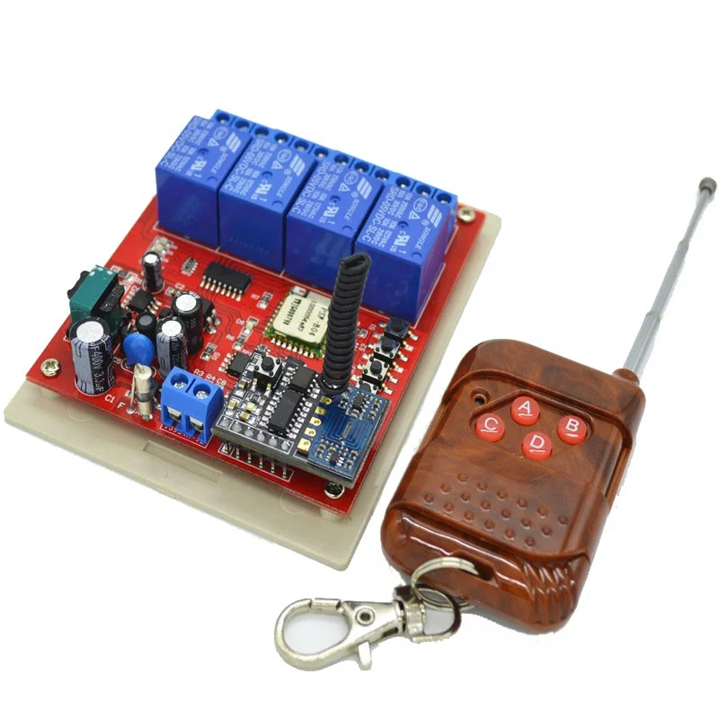Taidacent 433MHz mobile APP remote control relay board wifi light switch 220v 4ch wireless
