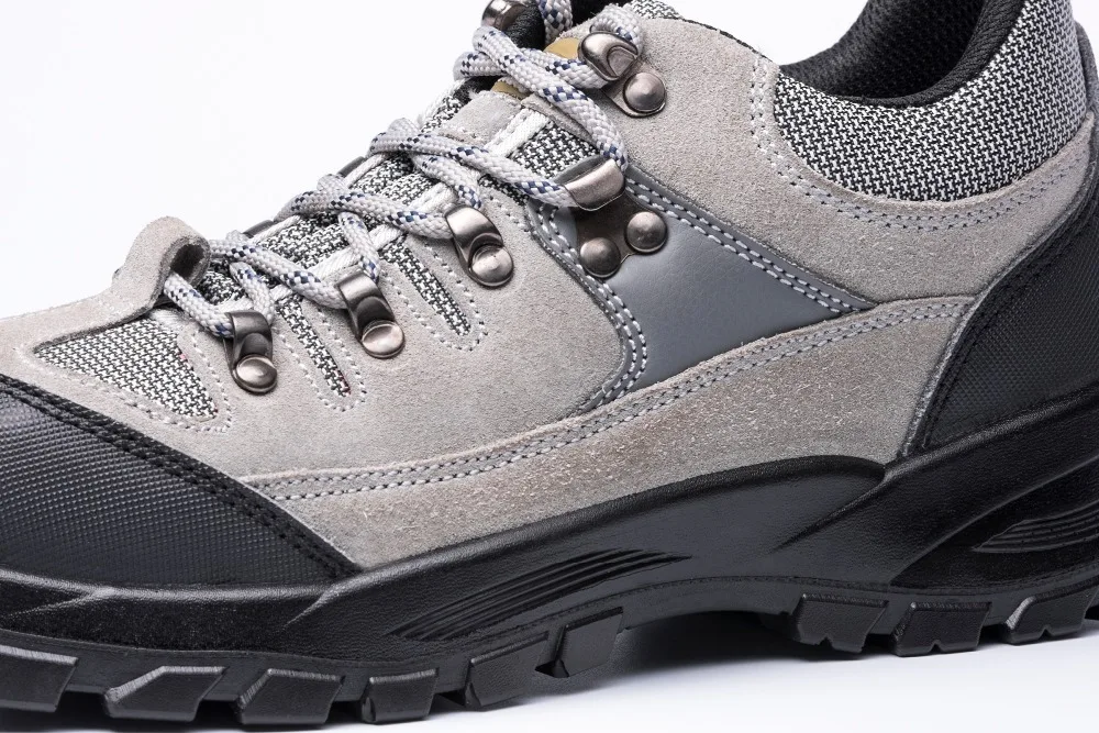 Дешевая оптовая продажа, обувь из микрофибры и кожи с резиновой подошвой, противоскользящая защитная обувь для вилочного погрузчика со стальным носком