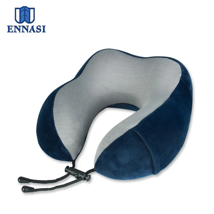 100% Pure Memory Foam U Shape Travel Support Custom Camping Cervical Neck Pillow Travel Kit Airplane Pillow With Phone Bag