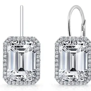 2026 High Quality Trendy Style 14K Rose Gold Plated Lemon Quartz 925 Sterling Silver Topaz Earrings for Weddings Gifts Parties