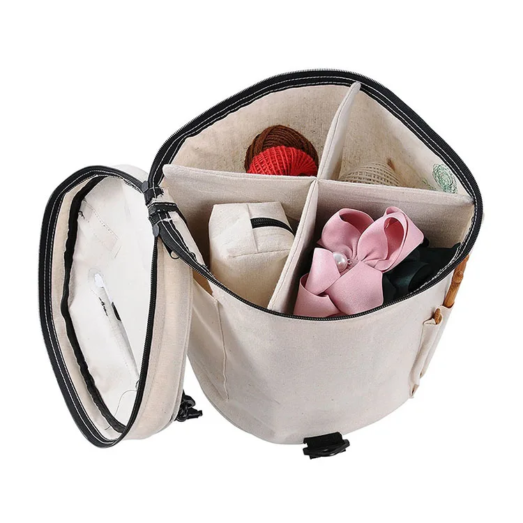 Durable Canvas Crochet Yarn Holder Yarn Storage Knitting Bag with