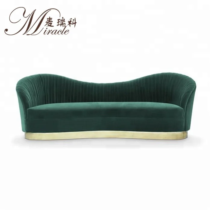 Art Deco Style Curved Sofa In Velvet With Brass Toe-kick Base - Buy Brass  Toe-kick Base Sofa Product on Alibaba.com