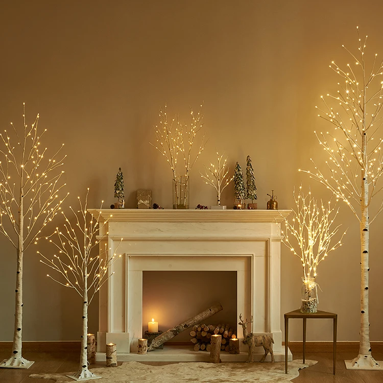 LED Lighted Birch Twig Tree Outdoor Use Twinkle Birch Tree