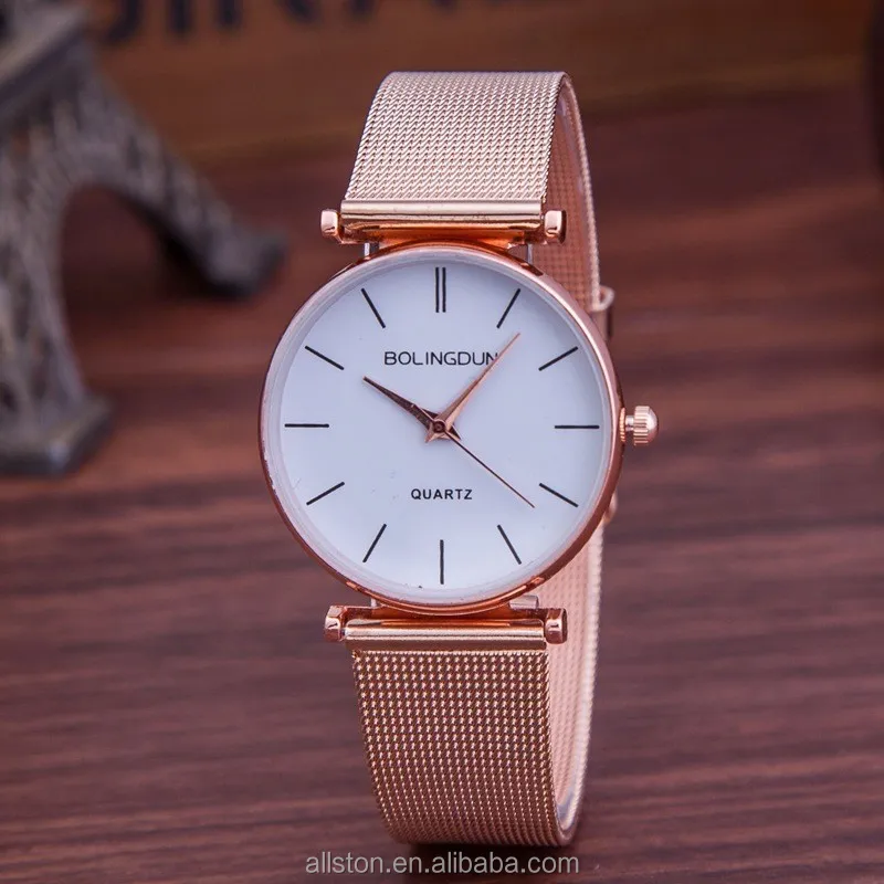 The New Network with a Woman Watch Gold Silver Rose Gold Simple Scale Personalized Dial Watch