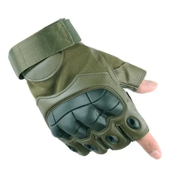 Tactical Half Finger Gloves Fingerless Knuckle Motorcycle Shooting Paintball 
