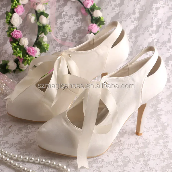 23 Colors) Beige Satin Wedding High Heels - Custom Branded Ribbon Shoe Laces,Shoes With Ribbon,Ribbon High Heel Shoes Product on Alibaba.com