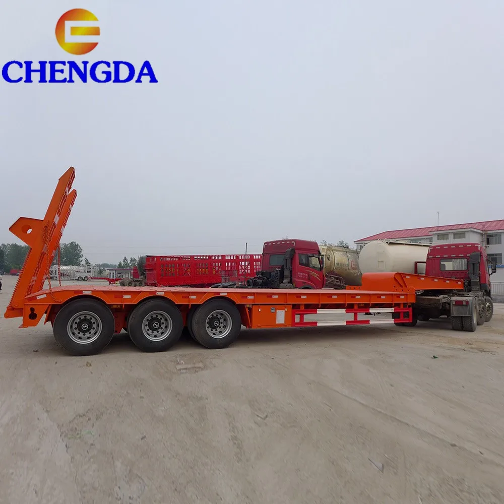 3 Axles Second Hand Low Boy Lowbed Used Low Bed Trailer