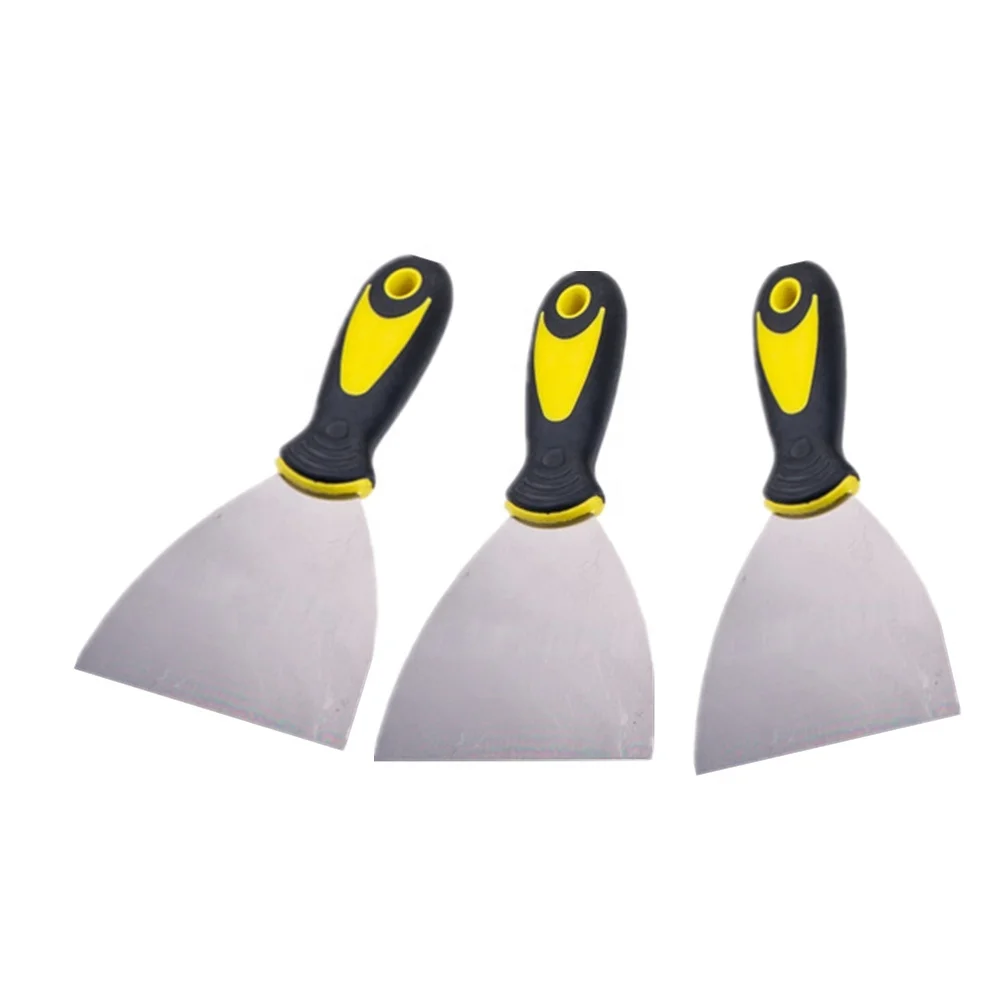 Different Types Carbon Steel Rubber Handle Mirror Polishing Rubber Gypsum Putty Scrapers
